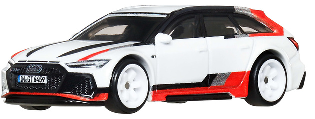 Hot Wheels Premium Car Culture Kultowe Auta Audi RS 6 Avant (C8) Białe