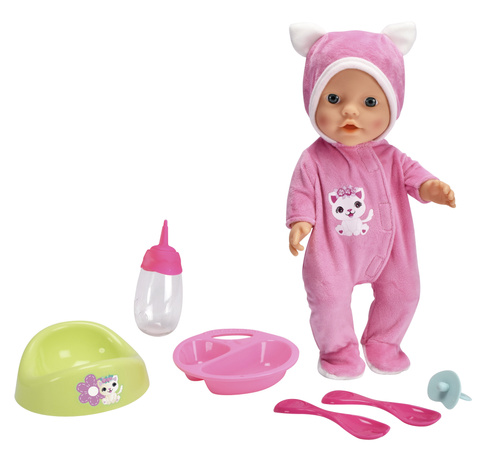 Lalka New Born Baby Słodki Bobas w Piżamie 30 cm z Akcesoriami