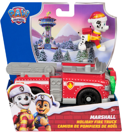 Psi Patrol świąteczny Pojazd z figurką Wóz Strażacki Marshalla + maskotka 18 cm