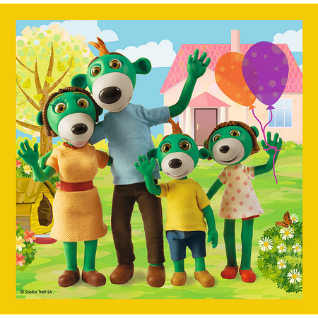 Trefl 34850 Puzzle 3w1 Rodzina Treflików