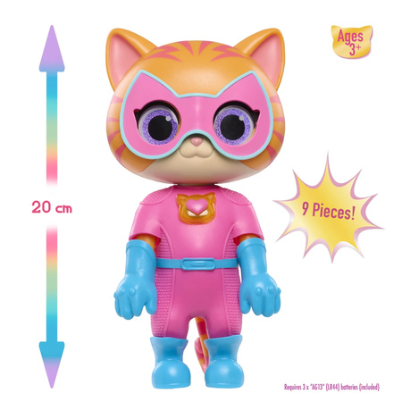 Disney Junior Superkoty Super Kitties Interaktywna Figurka Ginny/Gosia 20 cm + akcesoria Światło Dźwięk