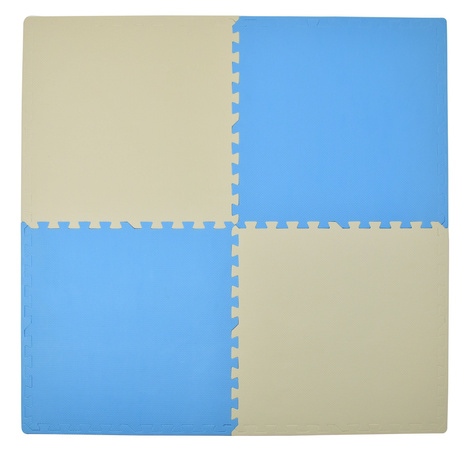 Humbi Puzzle piankowe Mata piankowa 62x62x1 cm 4 szt Kremowo - Błękitna