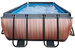 Basen ogrodowy 400x200x100cm z pompą filtrującą i drabiną brązowy