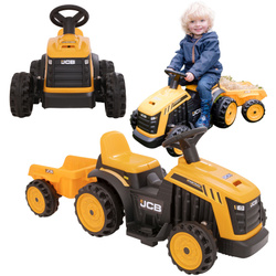 EVO Traktor JCB auto pojazd na akumulator dla dziecka z przyczepą