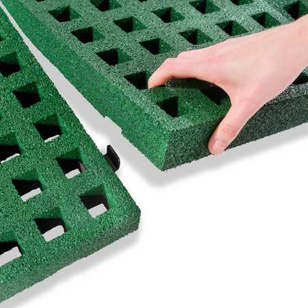 Trampolina ogrodowa naziemna Dynamic EXIT z płytkami zabezpieczającymi Freezone 244 x 427 cm czarna