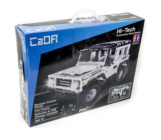 Klocki konstrukcyjne CaDA Samochód Zdalnie Sterowany Biały Jeep RC 533 elementy