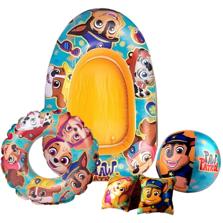 Zestaw do zabawy w wodzie koło rękawki piłka dmuchany ponton 100 x 60 cm Psi Patrol Swim Set