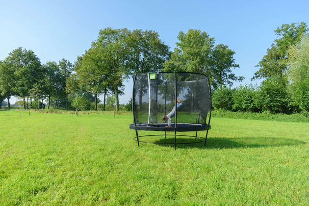 Trampolina ogrodowa z siatką zabezpieczającą Lotus Premium 253 cm czarna