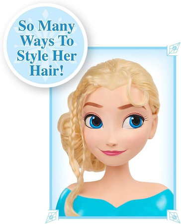OUTLET Lalka Głowa do czesania i stylizacji włosów Księżniczka Disney Elsa Kraina Lodu +szczotka USZKODZONE OPAKOWANIE