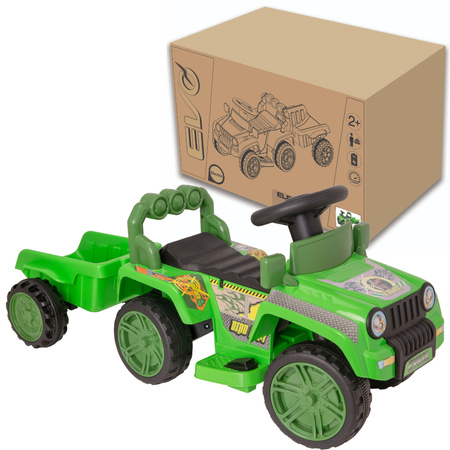 EVO Auto na akumulator dla dziecka jeździk pojazd terenowy z odczepianą przyczepą