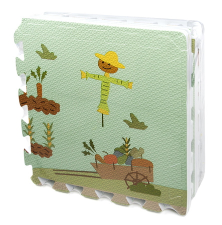 Mata podłogowa edukacyjna 180x90 Grube puzzle piankowe 18 szt. Humbi Wiejskie drogi Wieś ulice Farma Gospodarstwo