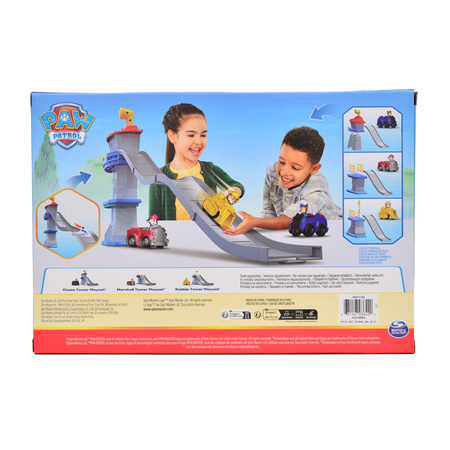 Psi Patrol Zestaw Deluxe wieża 3w1 z torem + 3 pojazdy z pieskami