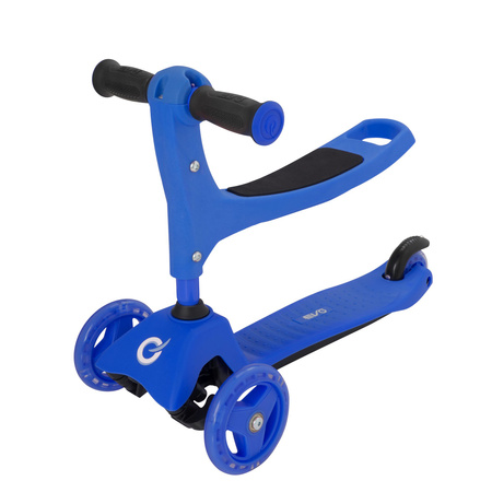 Evo Regulowana Trójkołowa Hulajnoga dla Dzieci 2w1 Jeździk Cruiser z Siedziskiem Niebieski