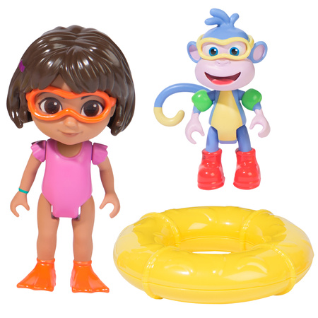 Dora Poznaje Świat Zestaw Splash-Splash 2 Figurki Dora i Butek + Akcesoria