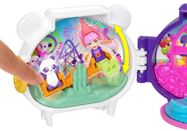 Polly Pocket Zestaw Kompaktowy Pet Connects Panda figurki i akcesoria