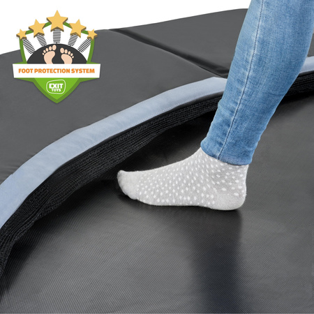 Trampolina ogrodowa naziemna Dynamic EXIT z siatką zabezpieczającą 427 cm czarna