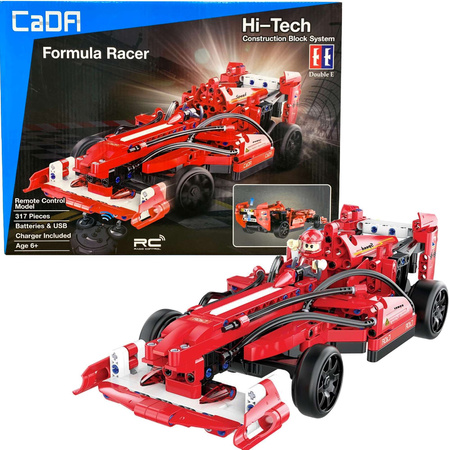 Klocki konstrukcyjne CaDA Auto sportowe czerwony samochód RC 32 cm wyścigówka 317 elementów