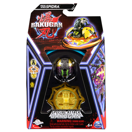 Bakugan zestaw Special Attack Spidra Wirująca kolorowa figurka akcji + karty