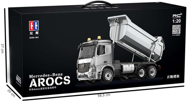 CaDA Zdalnie sterowany pojazd ciężarówka wywrotka Mercedes Benz Arocs RC 1:20