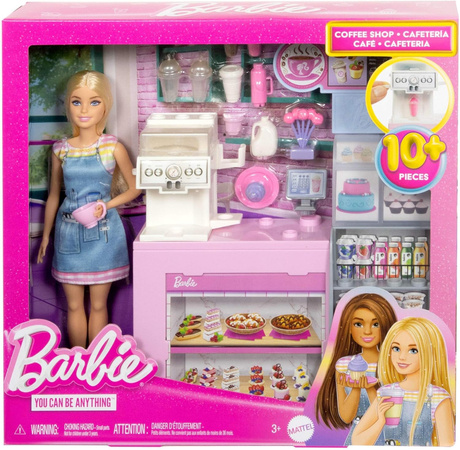 Zestaw Barbie Kariera Kawiarenka Barista 10+ elementów