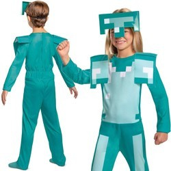 OUTLET Minecraft kostium strój karnawałowy Diamentowa Zbroja 137-149 cm 10-12 lat WADLIWY