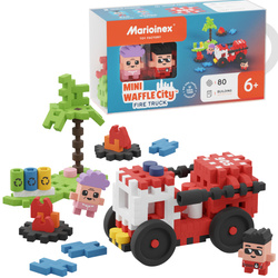 Klocki konstrukcyjne Mini Waffle City Wóz Strażacki 80 elementów Marioinex