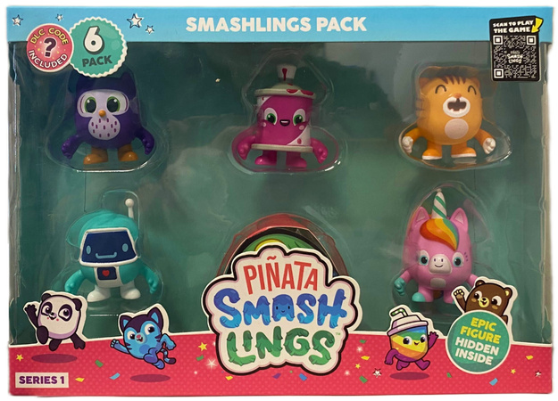 Zestaw Pinata SmashLings 6 losowych figurek stworki Smashlings Pack