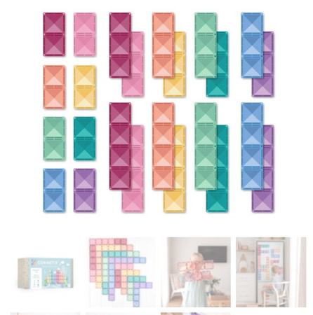 CONNETIX Pastel Rectangle Pack Kreatywne klocki magnetyczne 24 elementy