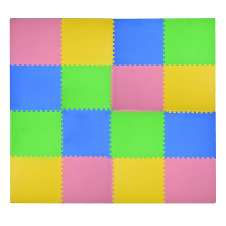 Humbi mata piankowa puzzle piankowe fitness wodoodporne pod basen 16 szt. kolorowa 240 x 240 x 1 cm