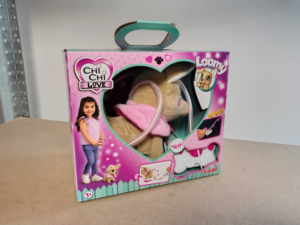 OUTLET Chi Chi Love Interaktywny Piesek Chihuahua Loomy z pilotem Dźwięk Świecąca smycz 18 cm 3+ PRODUKT WADLIWY