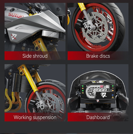 Klocki konstrukcyjne CaDA Motor Suzuki Katana Motocykl Pojazd 1104 elementy C59021W