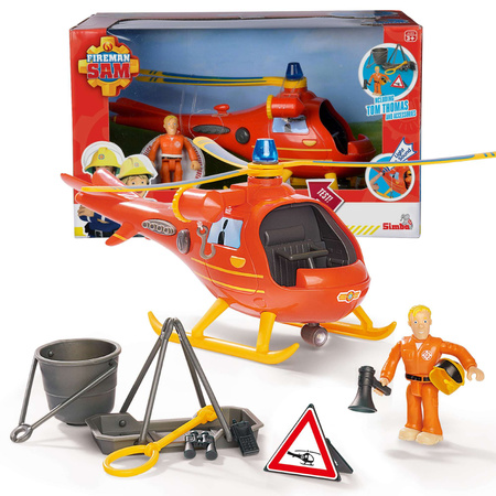 Strażak Sam zestaw Helikopter Wallby, figurka Tom Thomas + akcesoria