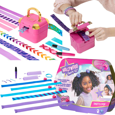 Zestaw kreatywny ozdoby do włosów doczepy pasemka Cool Maker Hollywood Hair Party Pop