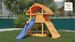 Plac zabaw drewniany ogrodowy Giant domek, zjeżdżalnia, piaskownica, ścianka i lina wspinaczkowa, drabinka, schodki, akcesoria