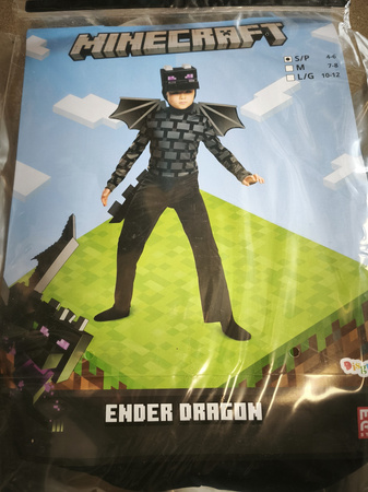 OUTLET Minecraft strój karnawałowy dla chłopca Ender Dragon Smok Kresu kostium przebranie 137-149 cm (10-12 lat) WADLIWY