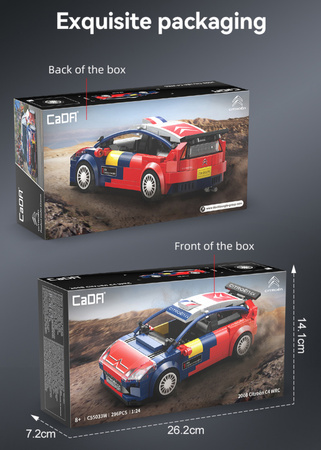 Klocki konstrukcyjne CaDA wyścigówka Samochód wyścigowy Citroen C4 WRC Auto sportowe 296 elementów