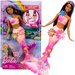Lalka Barbie Syrenka z różowo-pomarańczowym ogonem z kwiatami Flower Magic