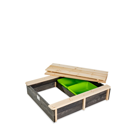 Piaskownica drewniana zamykana z ławkami Aksent 94x77 cm