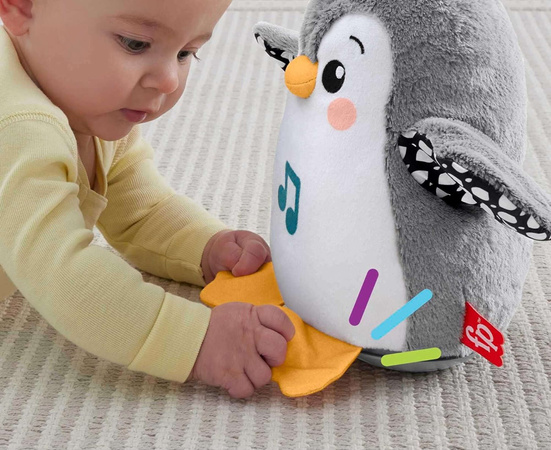 Muzyczny Pingwinek Kiwaczek Interaktywna Zabawka Sensoryczna dla Niemowląt 0+ + gryzak GRATIS