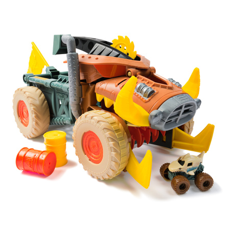 Monster Jam Mini Jams Megalodon Mad Hog Chomper zestaw z dużym i małym autkiem 1:87