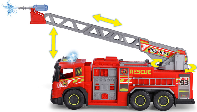 Dickie Volvo Wielki Czerwony Wóż Strażaczki gigantyczny samochód ratunkowy 51cm światło dźwięk