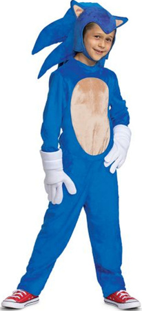 OUTLET Strój karnawałowy Sonic dla chłopca dziewczynki Jeż Kostium Przebranie 125-135 cm (7-8 lat) POWYSTAWOWY