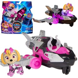 Psi Patrol The Mighty Movie Wielki Film Zestaw figurka Skye różowy odrzutowiec pojazd dźwięk światło + GRATIS maskotka Chase 17 cm