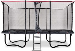 Trampolina ogrodowa z siatką zabezpieczającą i drabiną PeakPro 275 x 458 cm czarna