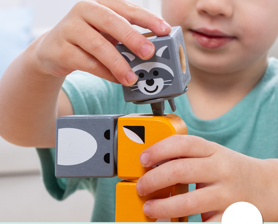 Drewniane Klocki do Budowania Leśni Przyjaciele 16 elementów Woodland Fiends Play Set