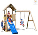 Plac zabaw drewniany ogrodowy Carol 2 domek, zjeżdżalnia, huśtawka, ścianka, drabinka