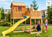 Plac zabaw drewniany ogrodowy Move MySide domek, zjeżdżalnia XXL, 2x huśtawka, drabinka, akcesoria