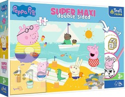 OUTLET Dwustronne Puzzle 24 elementy Super Maxi Radosny Dzień Peppy 3w1 USZKODZONE OPAKOWANIE