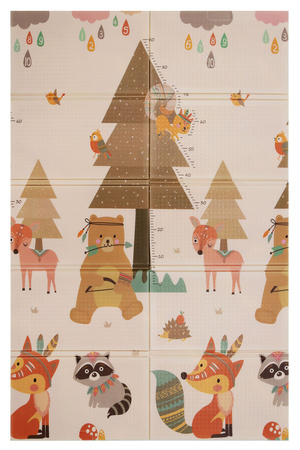 Dwustronna Składana Mata Edukacyjna z pianki XPE Podłogowa Bezpieczna 120x180 wieś las Humbi