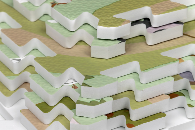 Mata podłogowa edukacyjna 180x90 Grube puzzle piankowe 18 szt. Humbi Wiejskie drogi Wieś ulice Farma Gospodarstwo